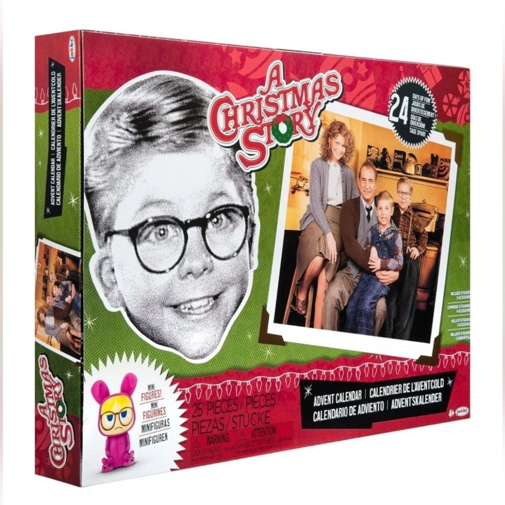 A Christmas Story Advent Calendar 24 1" Figures + Windows w/ Festive Toys